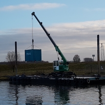 De beaver kraan op Ponton 3 De beaver kraan op Ponton 3